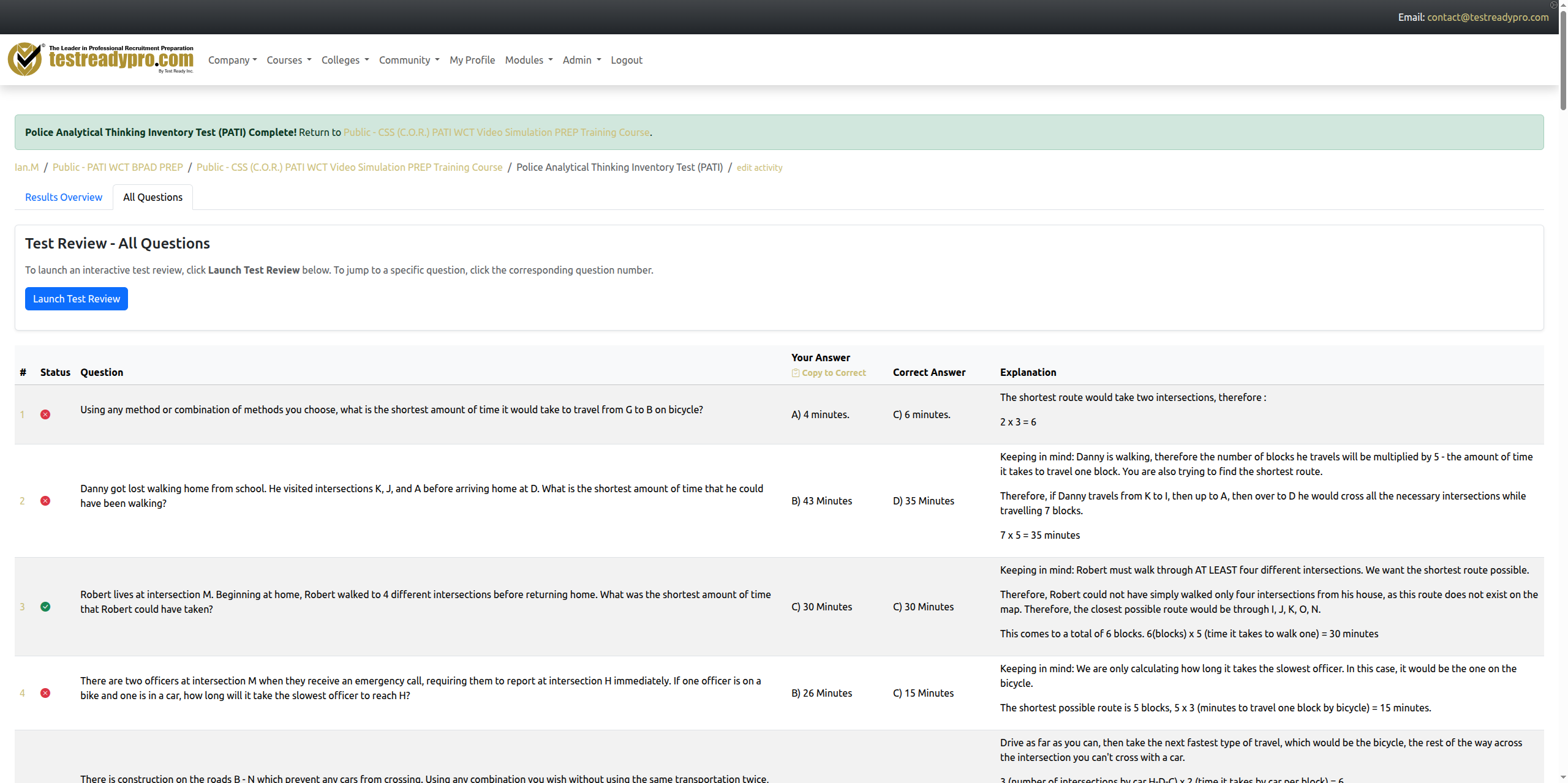 Detailed Feedback