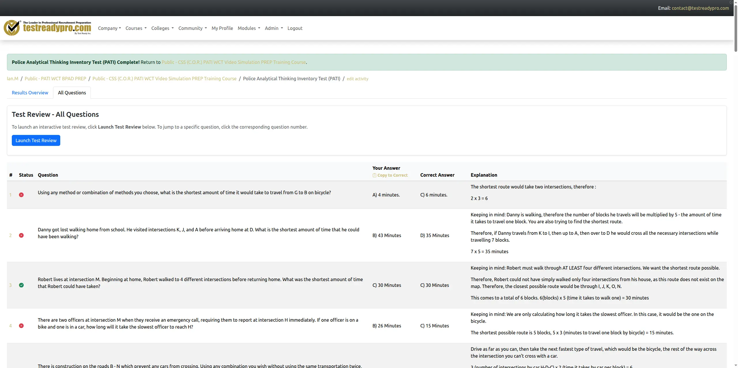 Detailed Feedback